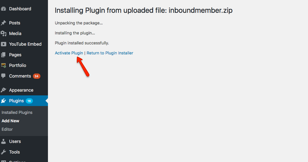 04-activate-plugin - Inbound Member - HubSpot membership site