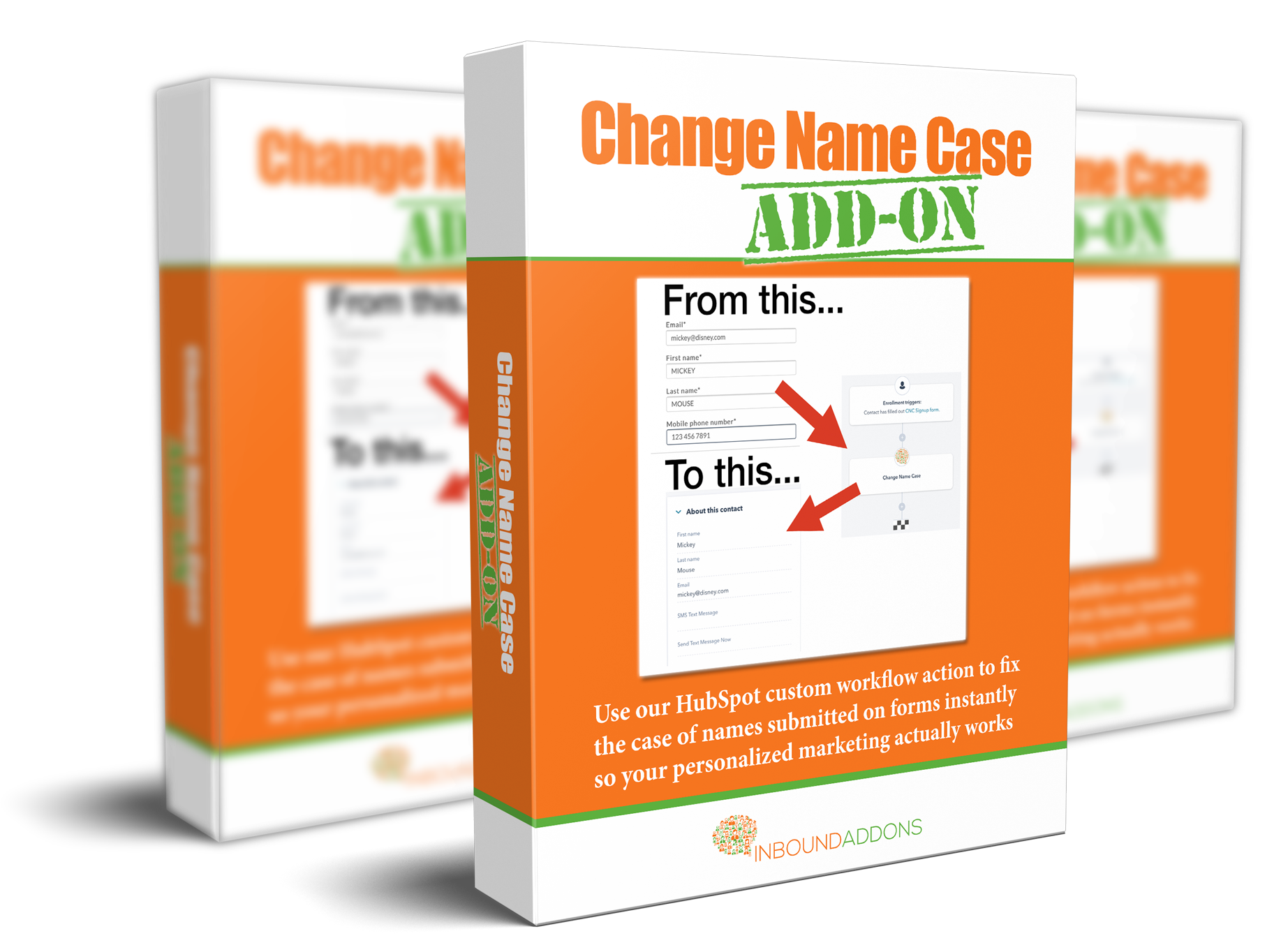 Change name case in HubSpot add-on